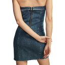 bL[uh fB[X s[X gbvX Women's Strapless Denim Bodycon Mini Dress Kia