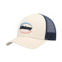 r{ fB[X Xq ANZT[ Men's Cream, Navy Walled Trucker Adjustable Snapback Hat Cream, Navy