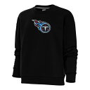 アンティグア レディース パーカー・スウェットシャツ アウター Tennessee Titans Antigua Women's Victory Crewneck Chenille Pullover Sweatshirt Black