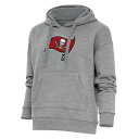 アンティグア レディース パーカー・スウェットシャツ アウター Tampa Bay Buccaneers Antigua Women's Victory Chenille Pullover Hoodie Heathered Gray 1