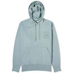 ノースプロジェクト メンズ パーカー・スウェットシャツ アウター Norse Projects Arne Relaxed N Logo Hoodie Blue