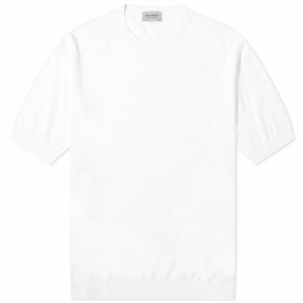 󥹥ɥ졼  T ȥåץ John Smedley Kempton Ribbed T-Shirt White