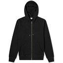 サンスペル メンズ パーカー・スウェットシャツ アウター Sunspel Loopback Zip Hoodie Black