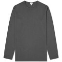 サンスペル メンズ Tシャツ トップス Sunspel Lounge Long Sleeve T-Shirt Grey