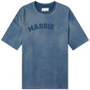 マルタンマルジェラ メンズ Tシャツ トップス Maison Margiela Distressed College Logo T-Shirt Blue