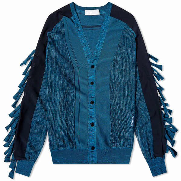 トーガ　ピューラ レディース カーディガン アウター Toga Pulla Fringe Knit Cardigan Blue