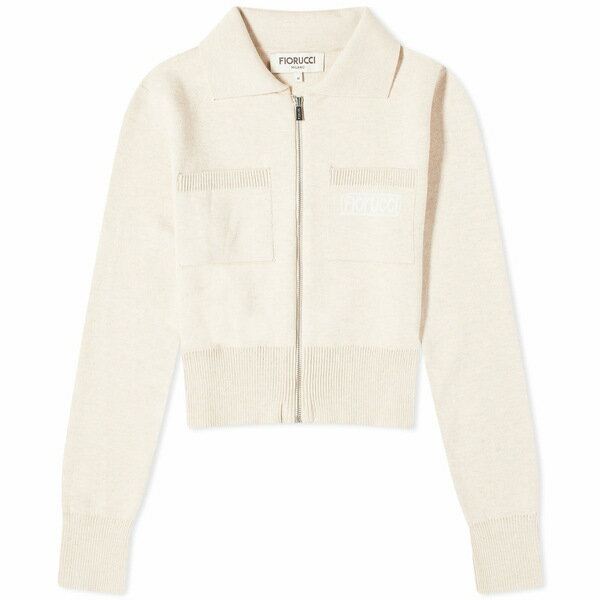 フィオルッチ レディース カーディガン アウター Fiorucci Angolo Knit Zipped Cardigan Brown