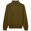 サンスペル メンズ ニット&セーター アウター Sunspel Lambswool Half Zip Knit Green