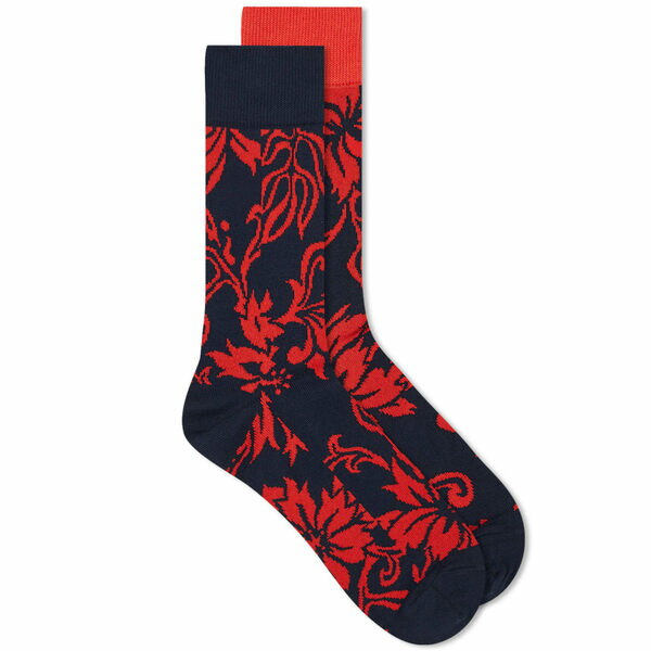 サカイ メンズ 靴下 アンダーウェア Sacai Floral Socks Blue