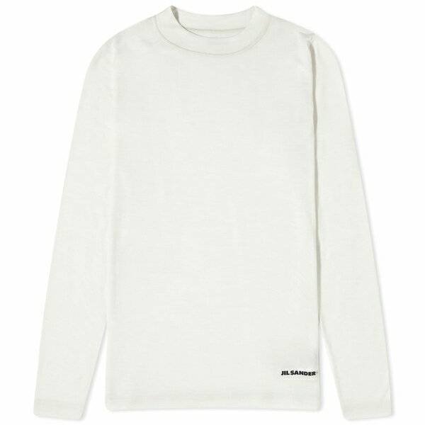 WET_[ fB[X TVc gbvX Jil Sander Plus Long Sleeve Top With Small Logo Neutrals