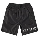 ジバンシイ ジバンシー メンズ カジュアルパンツ ボトムス Givenchy Logo Long Swim Shorts Black