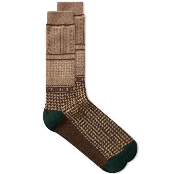 TOOT アノニマス イズム メンズ 靴下 アンダーウェア Anonymous Ism Houndstooth JQ Crew Sock Neutrals