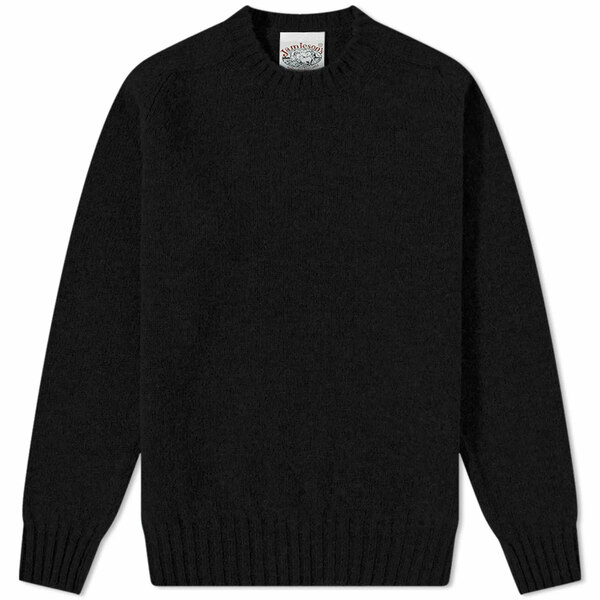 ジャミーソンズ オブ シェトランド メンズ ニット&セーター アウター Jamieson's of Shetland Crew Knit Black