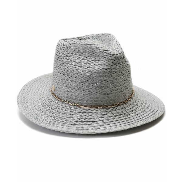 󥹥ࡼ ǥ ˹ ꡼ Chain Trim Oversized Straw Panama Hat Pale Gr...