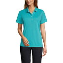 ランズエンド レディース カットソー トップス Women's Short Sleeve Solid Active Polo Peacock teal