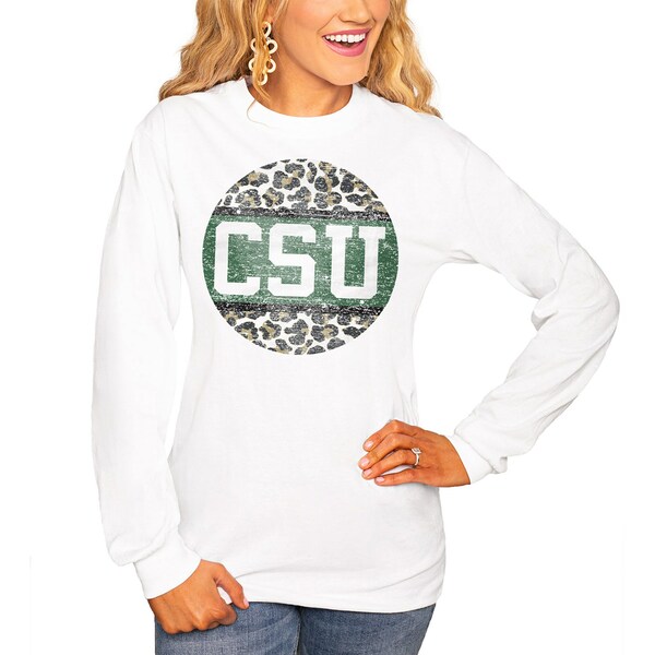 Q[fC fB[X TVc gbvX Colorado State Rams Women's Scoop & Score Long Sleeve TShirt White