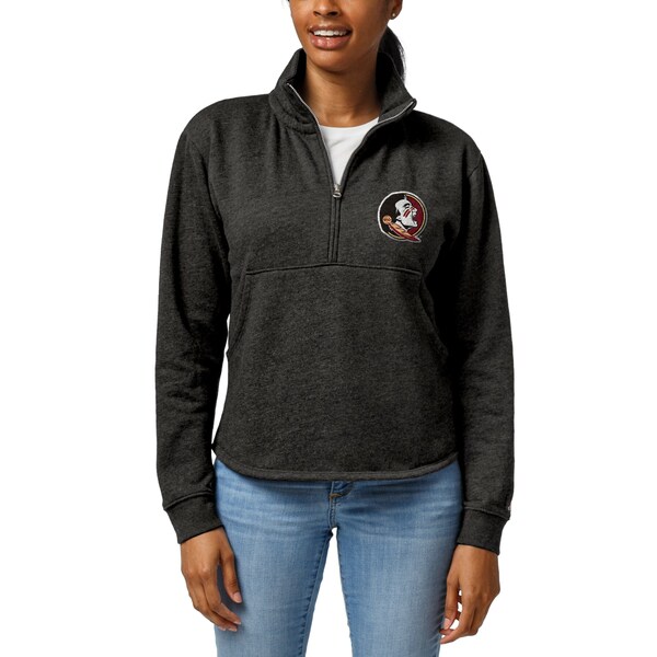 ꡼åȥ ǥ 㥱åȡ֥륾  Florida State Seminoles League Collegiate Wear Women's Victory Springs TriBlend QuarterZip Pullover Sweatshirt Charcoal