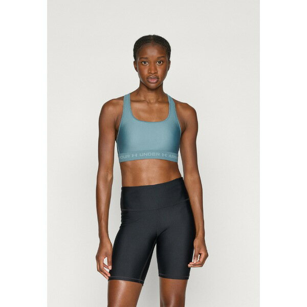 アンダーアーマー レディース フィットネス スポーツ CROSSBACK MID BRA - Medium support sports bra - jasper blue/serpentine