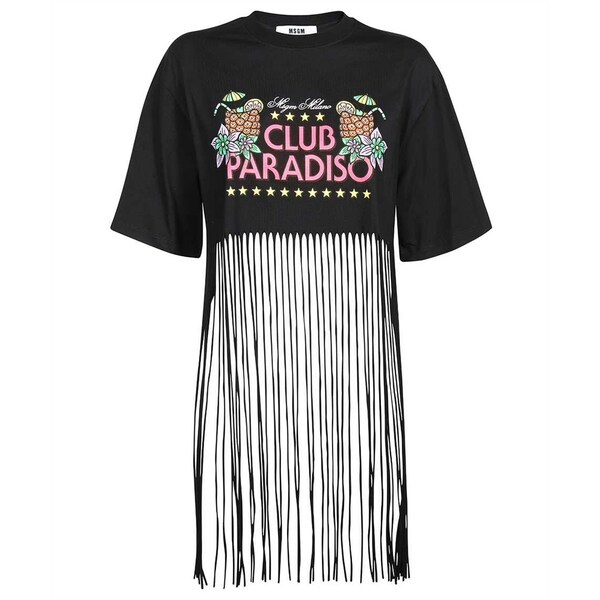 エムエスジイエム レディース カットソー トップス Cotton Crop Top black