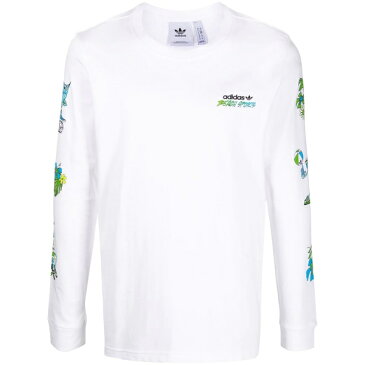 アディダス メンズ Tシャツ トップス ロゴ ロングTシャツ white/multicolour