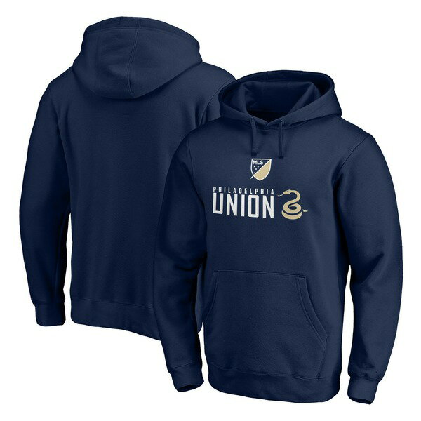 ファナティクス メンズ パーカー・スウェットシャツ アウター Philadelphia Union Fanatics Branded Shielded Logo Pullover Hoodie Navy