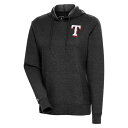 アンティグア レディース パーカー・スウェットシャツ アウター Texas Rangers Antigua Women's Action Pullover Hoodie Heather Black