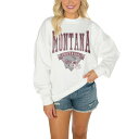 ゲームデイ レディース パーカー・スウェットシャツ アウター Montana Grizzlies Gameday Couture Women's Drop Shoulder Fleece Drop Pullover Sweatshirt White