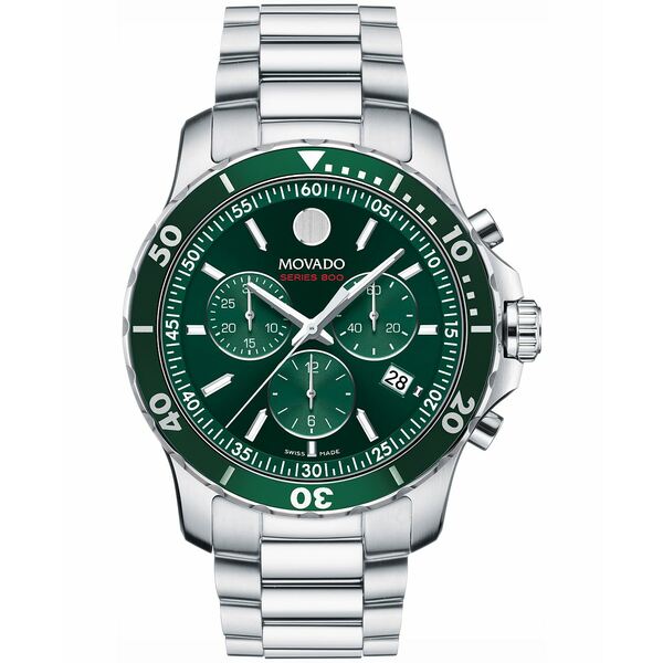 モバド レディース 腕時計 アクセサリー Men's Series 800 Swiss Quartz Chronograph Performance Silver-Tone Steel Watch 42mm Silver-Tone