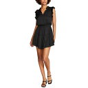 スティーブ マデン レディース ワンピース トップス Women's Satin Prairie Dreams Mini Dress Black