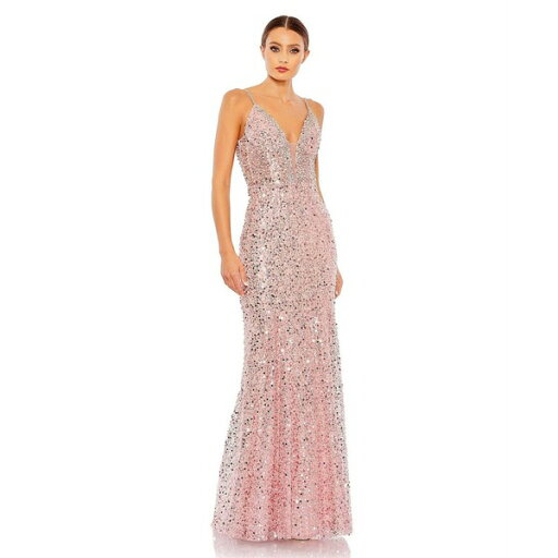 マックダガル レディース ワンピース トップス Women's Embellished Plunge Neck Sleeveless Trumpet Gown Rose マックダガル レディース ワンピース トップス Women's Embellished Plunge Neck Sleeveless Trumpet Gown Rose