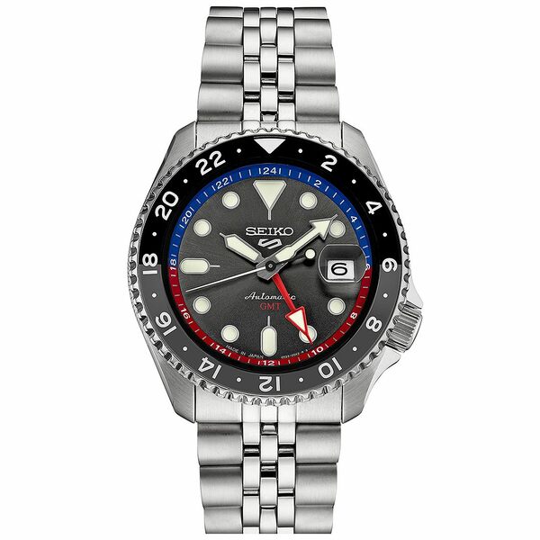 セイコー レディース 腕時計 アクセサリー Men's Automatic 5 Sports Stainless Steel Bracelet Watch 43mm Charcoal