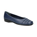 イージーストリート レディース サンダル シューズ Women's Hayes Square Toe Flats Navy(4)