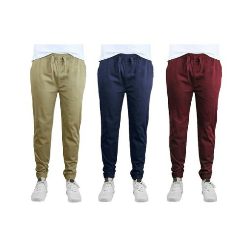 ギャラクシーバイハルビック メンズ カジュアルパンツ ボトムス Men's Slim Fit Basic Stretch Twill Joggers, Pack of 3 Khaki, Navy and Burgundy ギャラクシーバイハルビック メンズ カジュアルパンツ ボトムス Men's Slim Fit Basic Stretch Twill Joggers, Pack of 3 Khaki, Navy and Burgundy