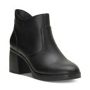 ラッキーブランド レディース ブーツ シューズ Women's Quinlee Block-Heel Ankle Booties Black Leather
