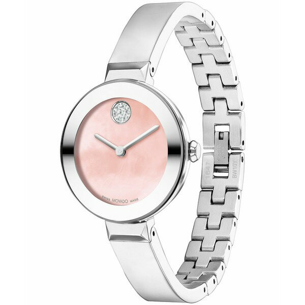 モバド モバド レディース 腕時計 アクセサリー Women's Bold Bangles Swiss Quartz Stainless Steel Silver-tone Watch 28mm Silver-tone