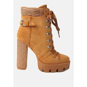 ロンンドンラグ レディース ブーツ シューズ Women's birch block heeled ankle boots Tan