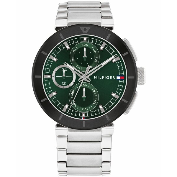 ■ブランド Tommy Hilfiger (トミー ヒルフィガー)■商品名 Men's Multifunction Silver-Tone Stainless Steel Watch 44mm■こちらの商品は米国・ヨーロッパからお取り寄せ商品となりますので、 お届けまで10日〜2週間前後お時間頂いております。 ■各ブランド・商品・デザインによって大きな差異がある場合がございます。 ■あくまで平均的なサイズ表ですので、「参考」としてご利用ください。 ■店内全品【送料無料】です！（※沖縄・離島は別途送料3,300円がかかります）