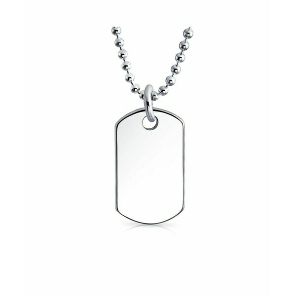 ブリング メンズ ネックレス・チョーカー アクセサリー Medium Plain Simple Basic Cool Men's Identification Military Army Dog Tag Pendant Necklace For Men Polished Sterling Silver Small Medium Large Sizes Silver