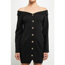 エンドレスローズ レディース ワンピース トップス Women's Off the Shoulder Blazer Dress Black