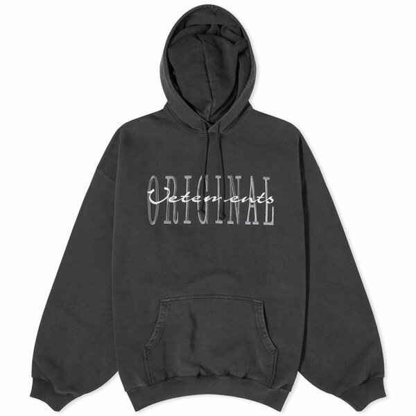 ȥ  ѡåȥ  VETEMENTS Original Logo Hoodie Black