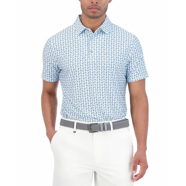 ベンシャーマン メンズ ポロシャツ トップス Bauhaus Geo Tech Jersey Sports Fit Polo Light blue