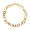 イタリアン ゴールド レディース ブレスレット・バングル・アンクレット アクセサリー Men's Figaro Link Bracelet in 10k Gold Yellow Gold