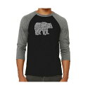 エルエーポップアート メンズ Tシャツ トップス Bear Species Men's Raglan Word Art T-shirt Gray(4)