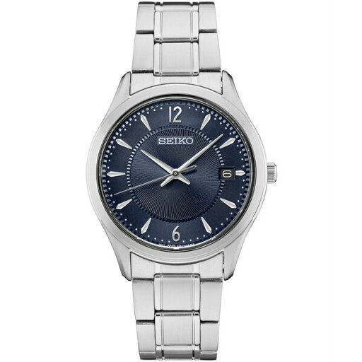 セイコー メンズ 腕時計 アクセサリー Men's Essential Stainless Steel Bracelet Watch 39mm Blue セイコー メンズ 腕時計 アクセサリー Men's Essential Stainless Steel Bracelet Watch 39mm Blue