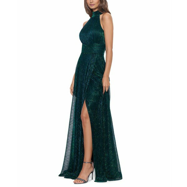 ベッツィ アンド アダム レディース ワンピース トップス Metallic Halter Gown Jade