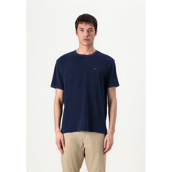 トミー ヒルフィガー メンズ サンダル シューズ TEE - Basic T-shirt - night sky