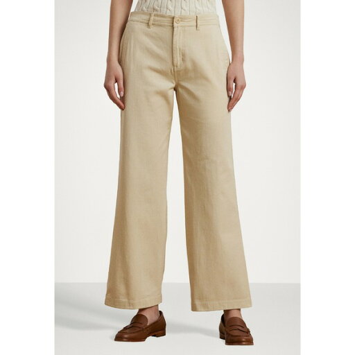ラルフローレン レディース カジュアルパンツ ボトムス COTTON TWILL WIDE LEG PANT - Trousers - ivory beige ラルフローレン レディース カジュアルパンツ ボトムス COTTON TWILL WIDE LEG PANT - Trousers - ivory beige