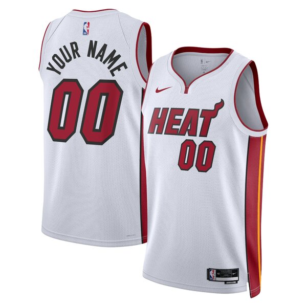 ナイキ メンズ ユニフォーム トップス Miami Heat Nike Unisex Swingman Custom Jersey White Association Edition