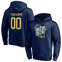 ファナティクス メンズ パーカー・スウェットシャツ アウター Milwaukee Brewers Fanatics Branded Hometown Legend Personalized Name & Number Pullover Hoodie Navy