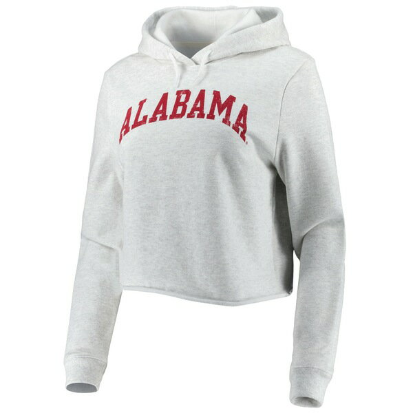 リーグカレッジエイトウェア レディース パーカー・スウェットシャツ アウター Alabama Crimson Tide League Collegiate Wear Women's 2Hit 1636 Cropped Pullover Hoodie Ash